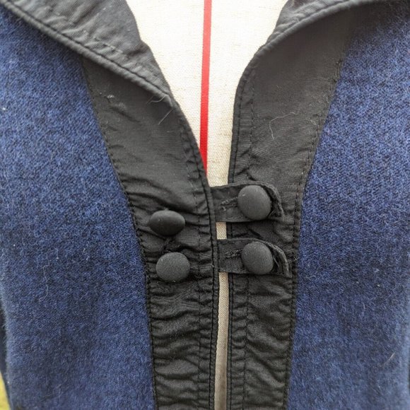 Sparrow Anthropologie Sweater Jacket Boho Style Blue with Black Trim Small - Picture 4 of 11